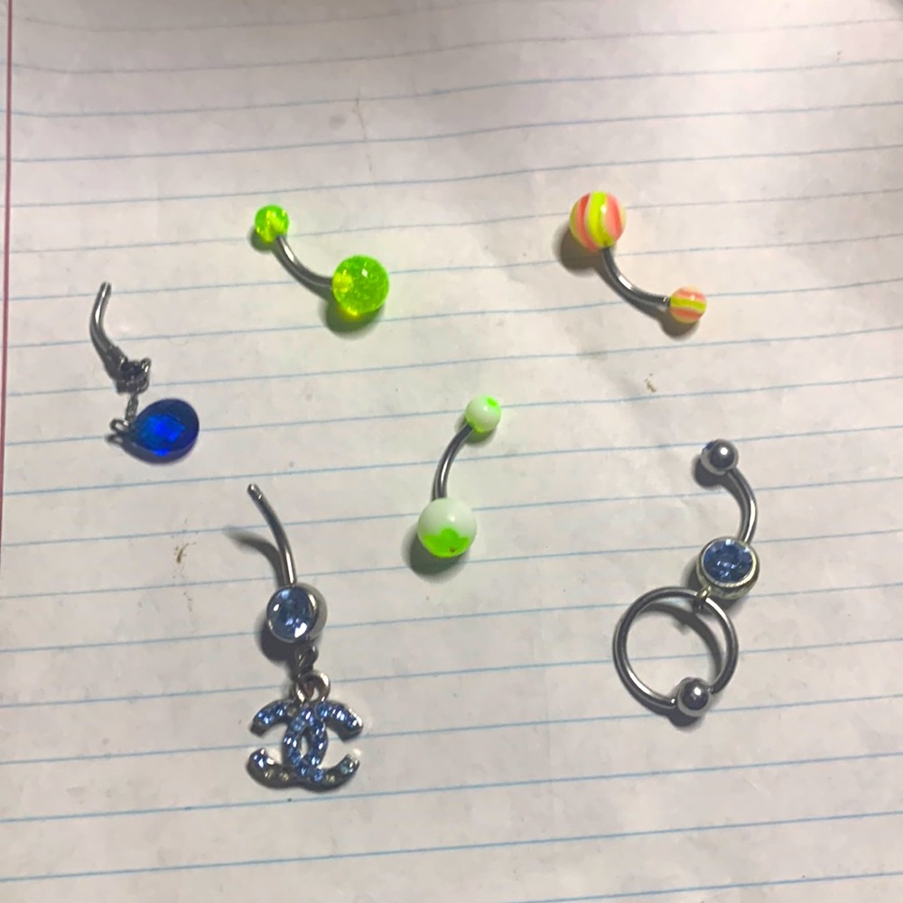 6 piece belly ring set. Barely used/ brand new